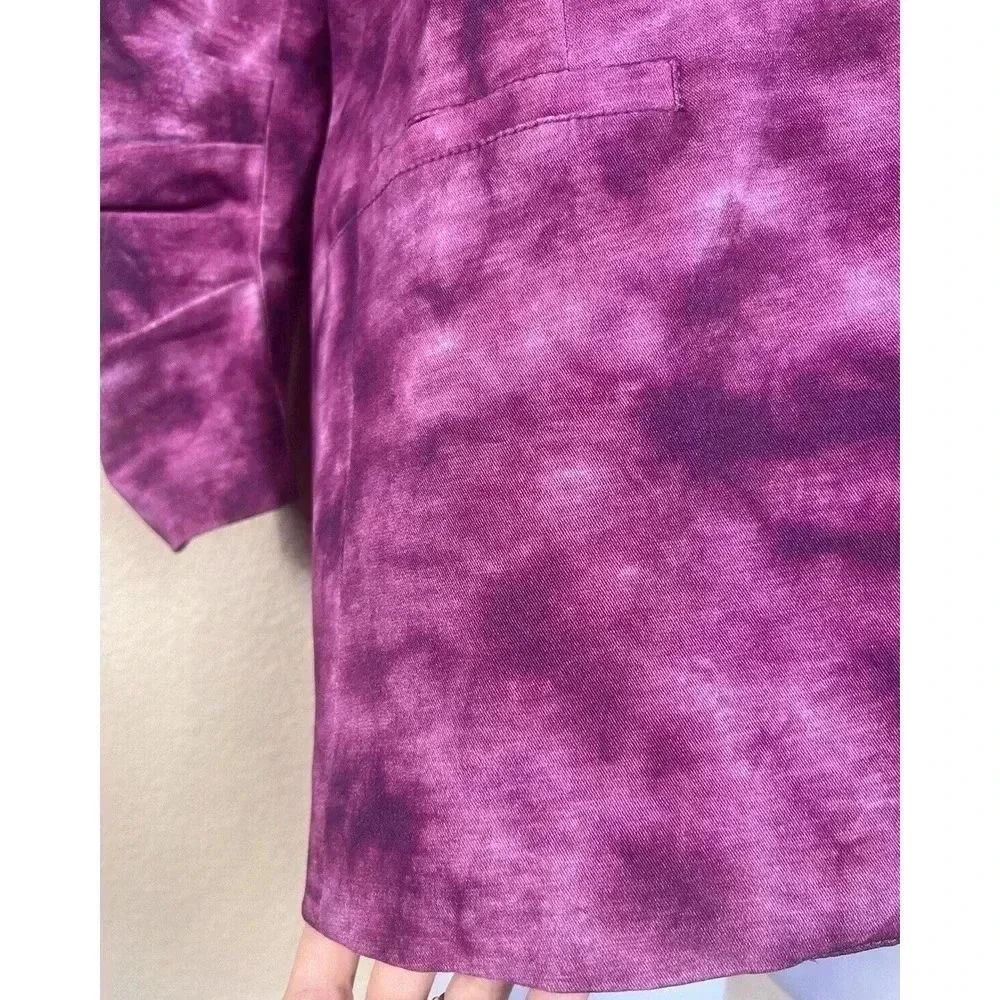 CINQ A SEPT Khloe Blazer 3/4 Sleeve Tie Dye Jacket Womens Size 0 - Picture 5 of 13